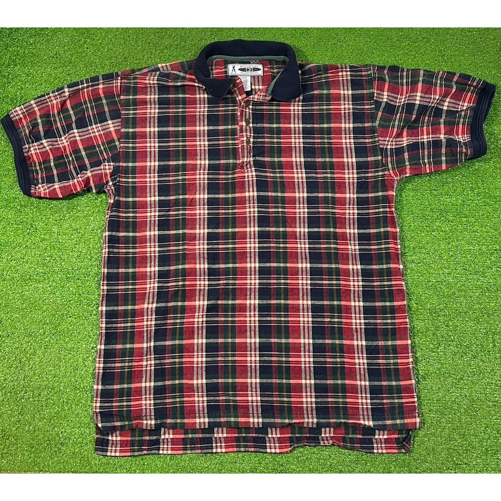 Vintage Golf Polo Scottish Plaid Med‎ 80s Causal Polo Riggings Golf